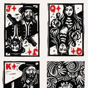 WILLIE NELSON Print Set Of 4 Individual Prints 5.5x8 Poker Card Art Gambler